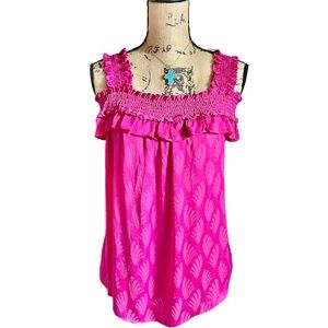 ANTHROPOLOGIE smock off the shoulder pink